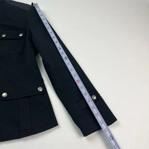 Rag & Bone Utility Army Jacket size 4 Black Elbow Patch - Picture 9 of 13